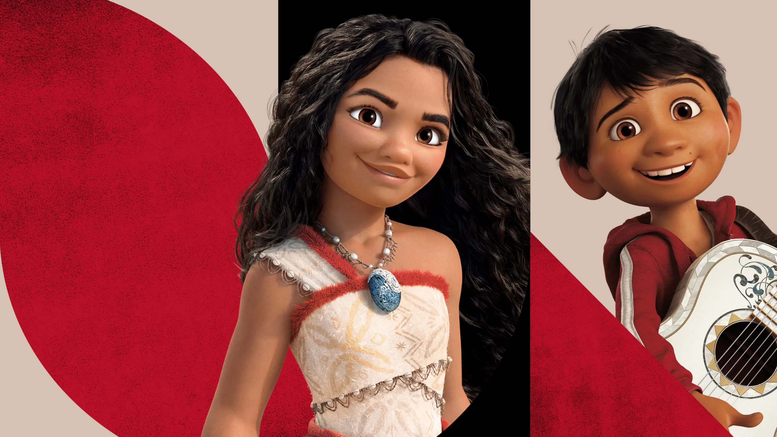 Hero collage of te reo Māori movies on Disney+ featuring Moana and Coco