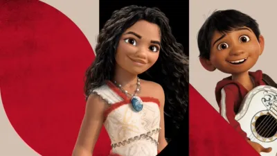 Hero collage of te reo Māori movies on Disney+ featuring Moana and Coco