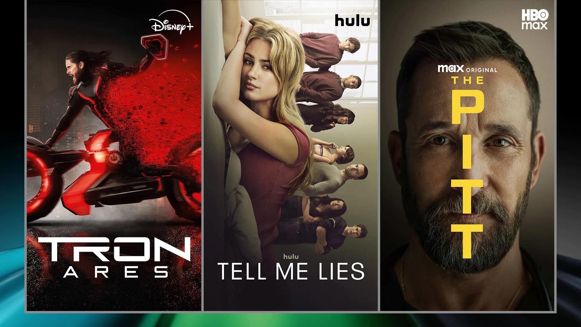 Image Showing Tron: Ares, Tell Me Lies, and The Pitt, available in the Max Bundle