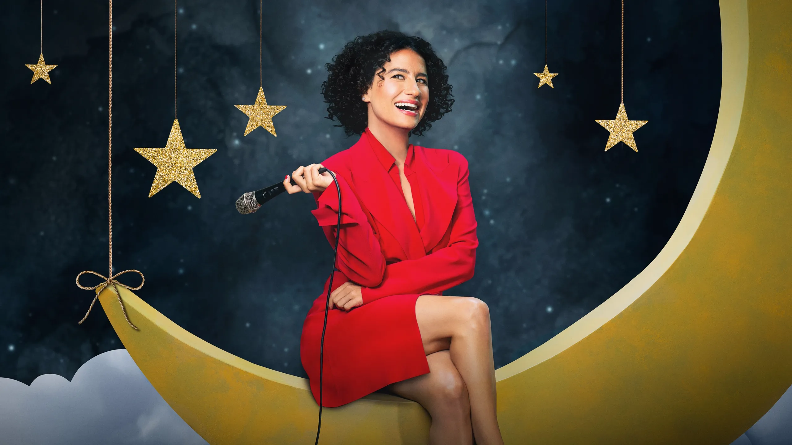 This is Ilana Glazer in a promotional image for one of her recent stand-up comedy shows. Ilana Glazer: Human Magic, Disney+, Hulu