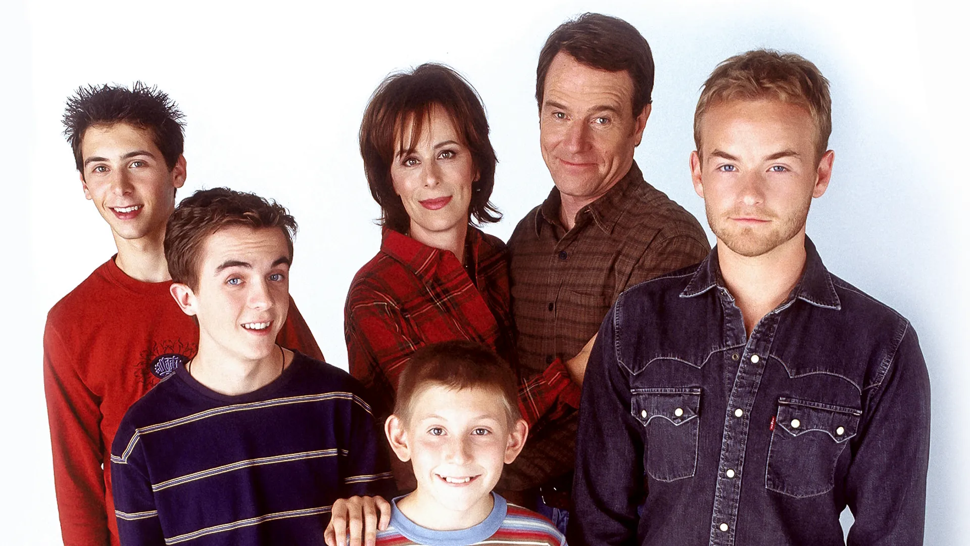 Frankie Muniz, Bryan Cranston, Jane Kaczmarek, Erik Per Sullivan,  Christopher Masterson, and Justin Berfield in Malcolm in the Middle