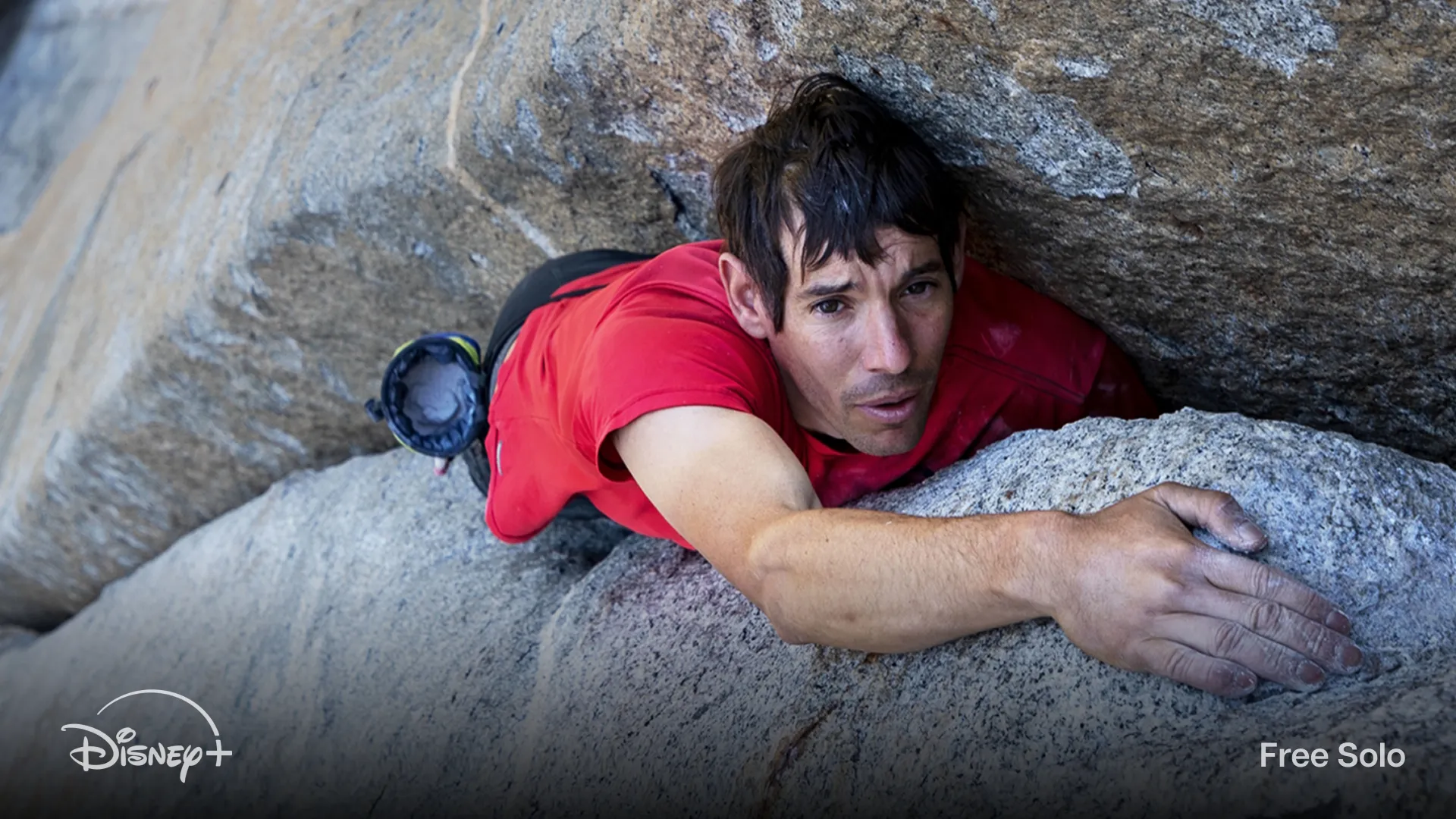 Alex Honnold scales the rock face as he prepares to climb Yosemite's El Capitan.