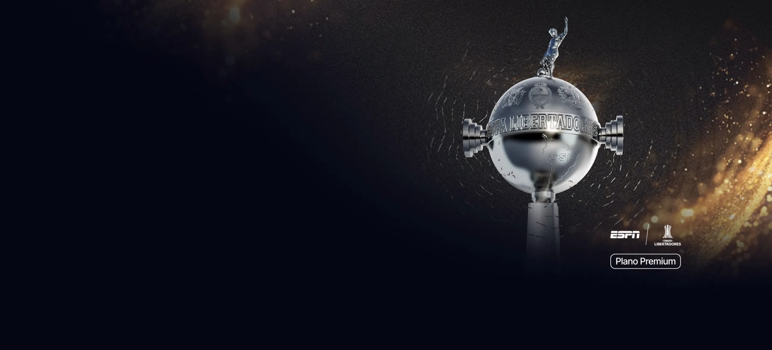 Arte da CONMEBOL Libertadores com o troféu da competição.