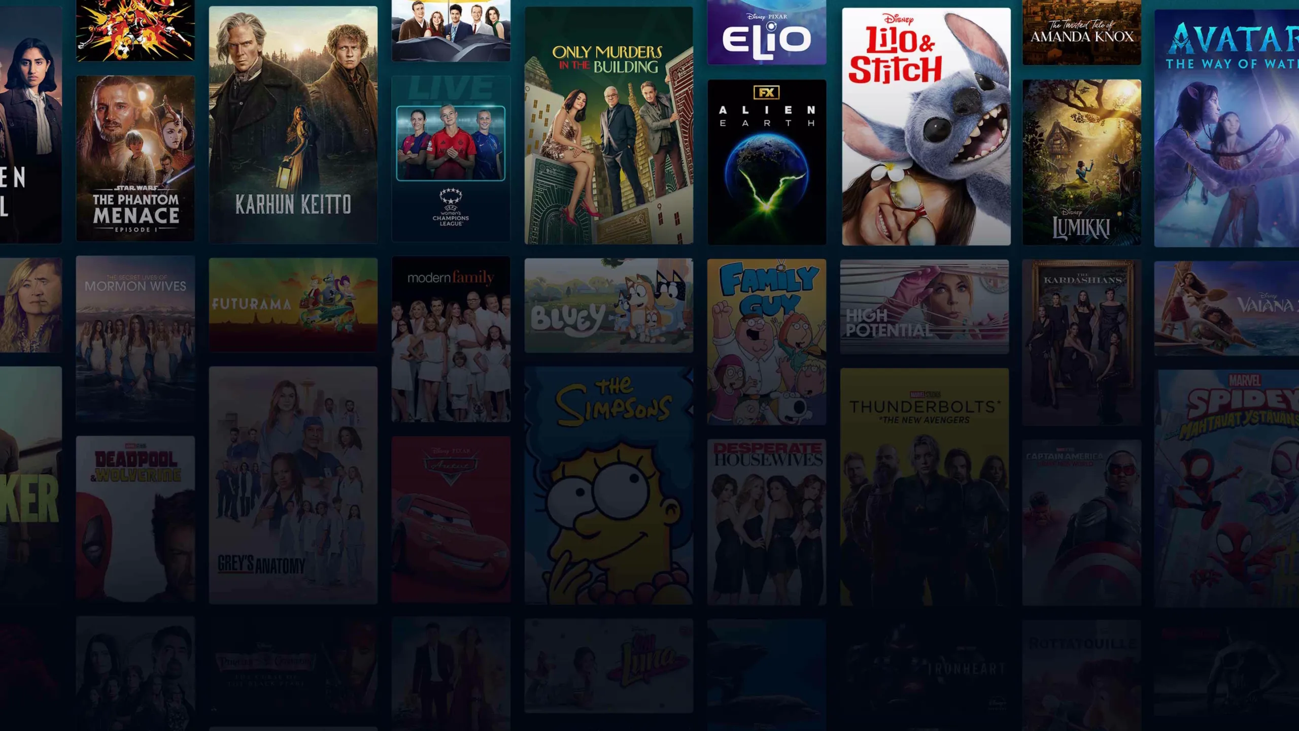 Background image of various Disney+ titles