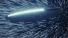 宇宙を高速で飛行するスター・ウォーズの宇宙船
