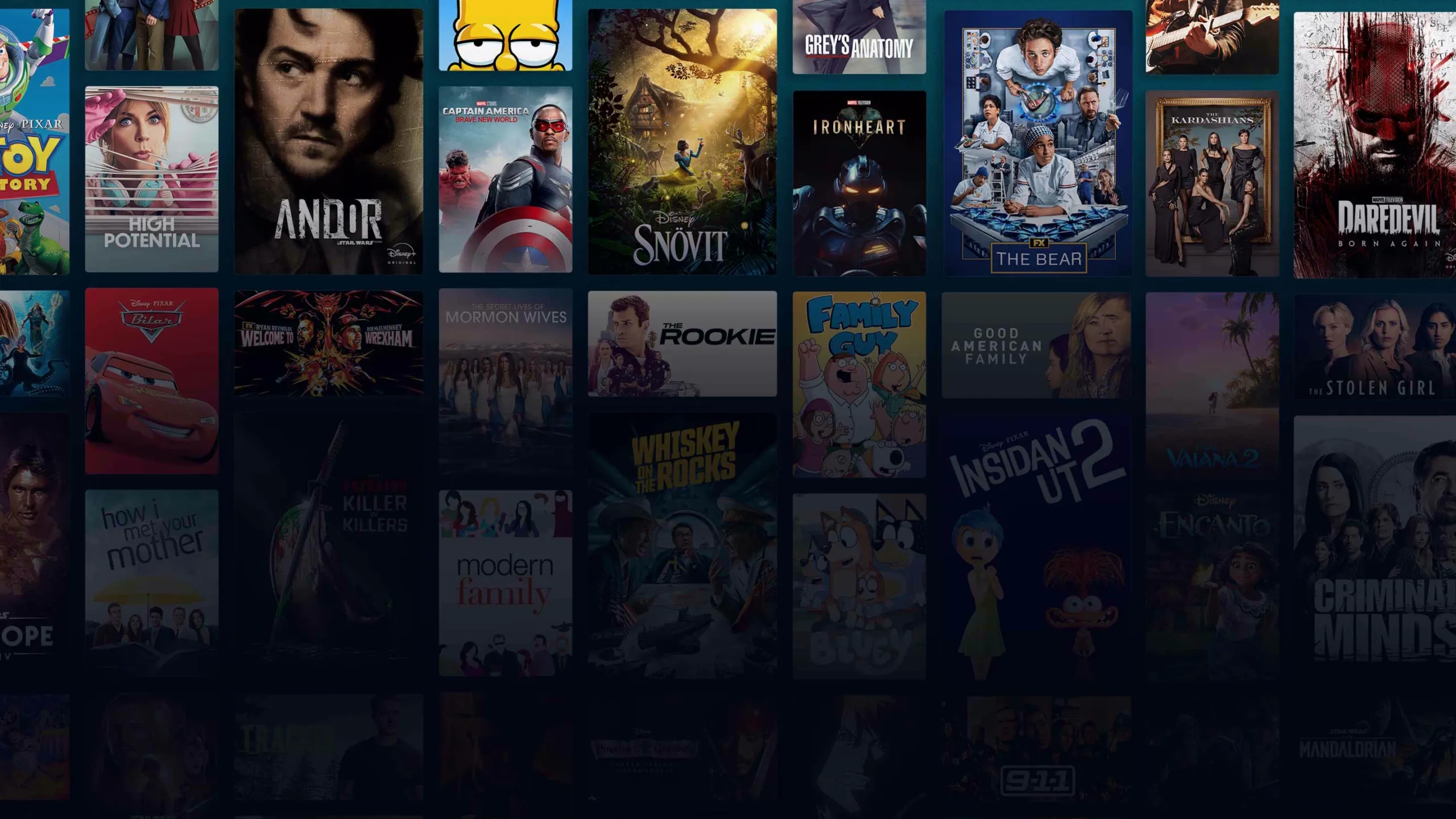 Background image of various Disney+ titles