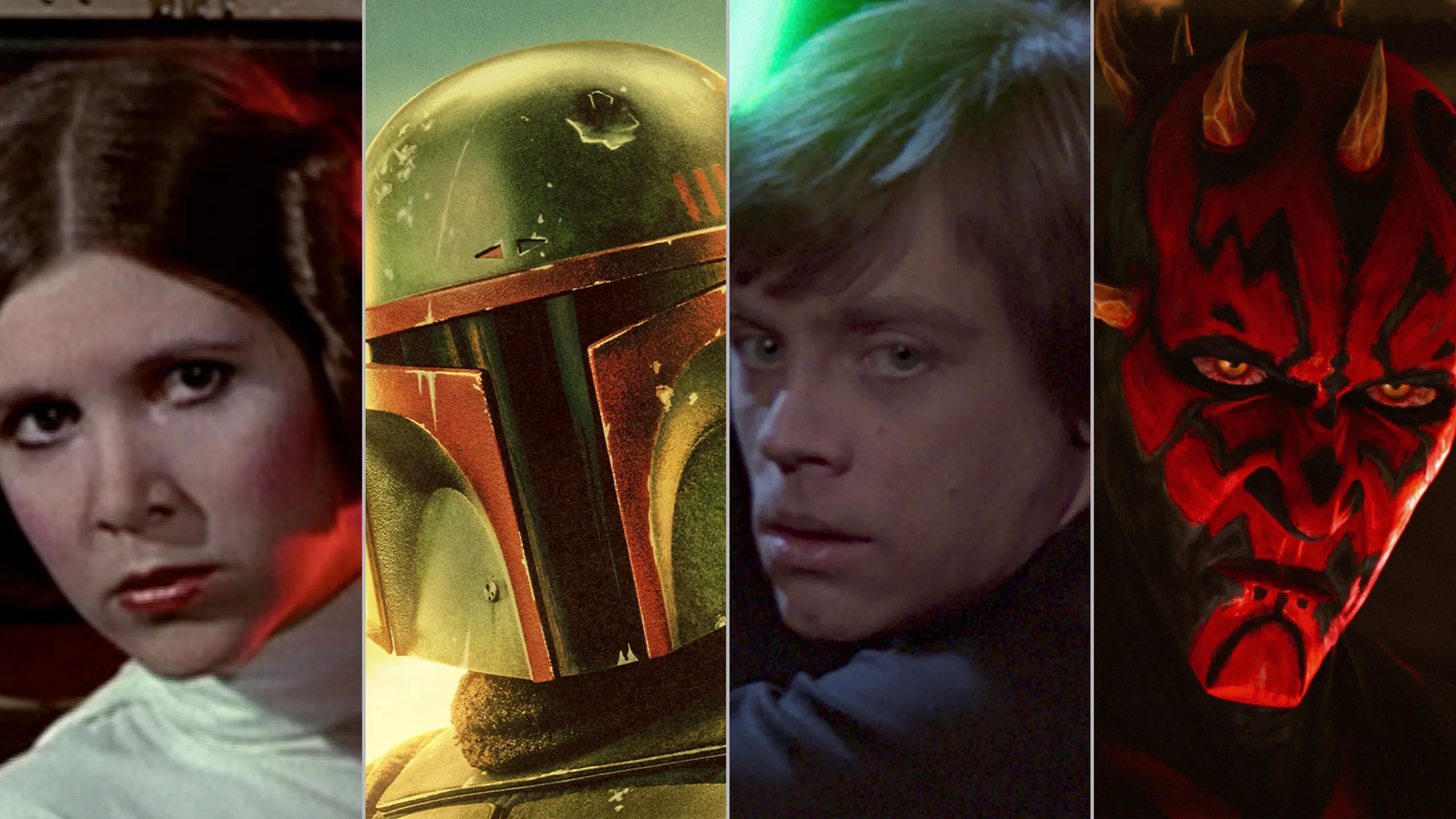 Princess Leia, Darth Vader, Luke Skywalker, and Darth Maul.