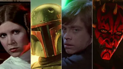 Princess Leia, Darth Vader, Luke Skywalker, and Darth Maul.