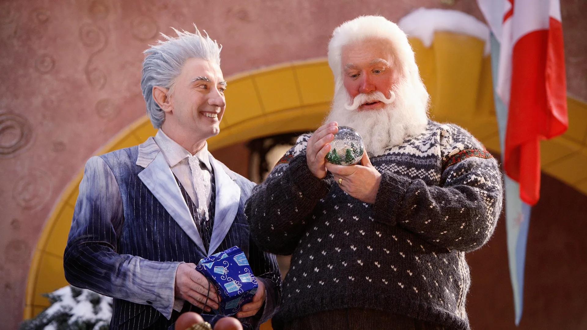 Tim Allen as Santa Claus and Martin Short as Jack Frost in The Santa Clause 3: The Escape Clause, Disney+