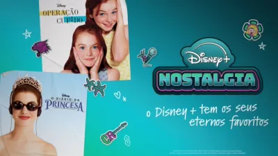 Imagem promocional da coleção Nostalgia de Disney+ com os filmes Diário de uma Princesa e Operação Cupido