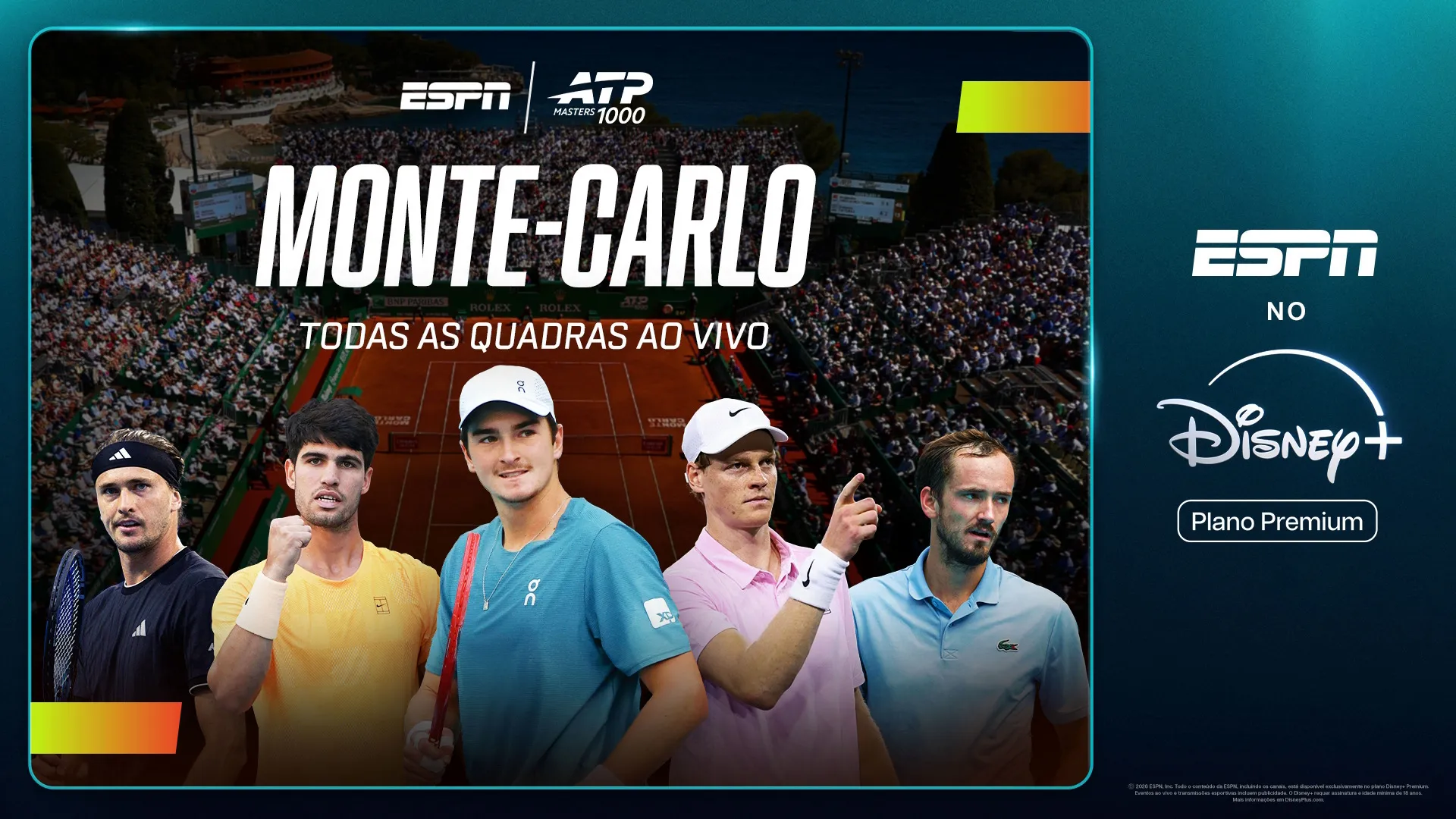 Masters 1000 de Monte Carlo, ESPN no Disney+
