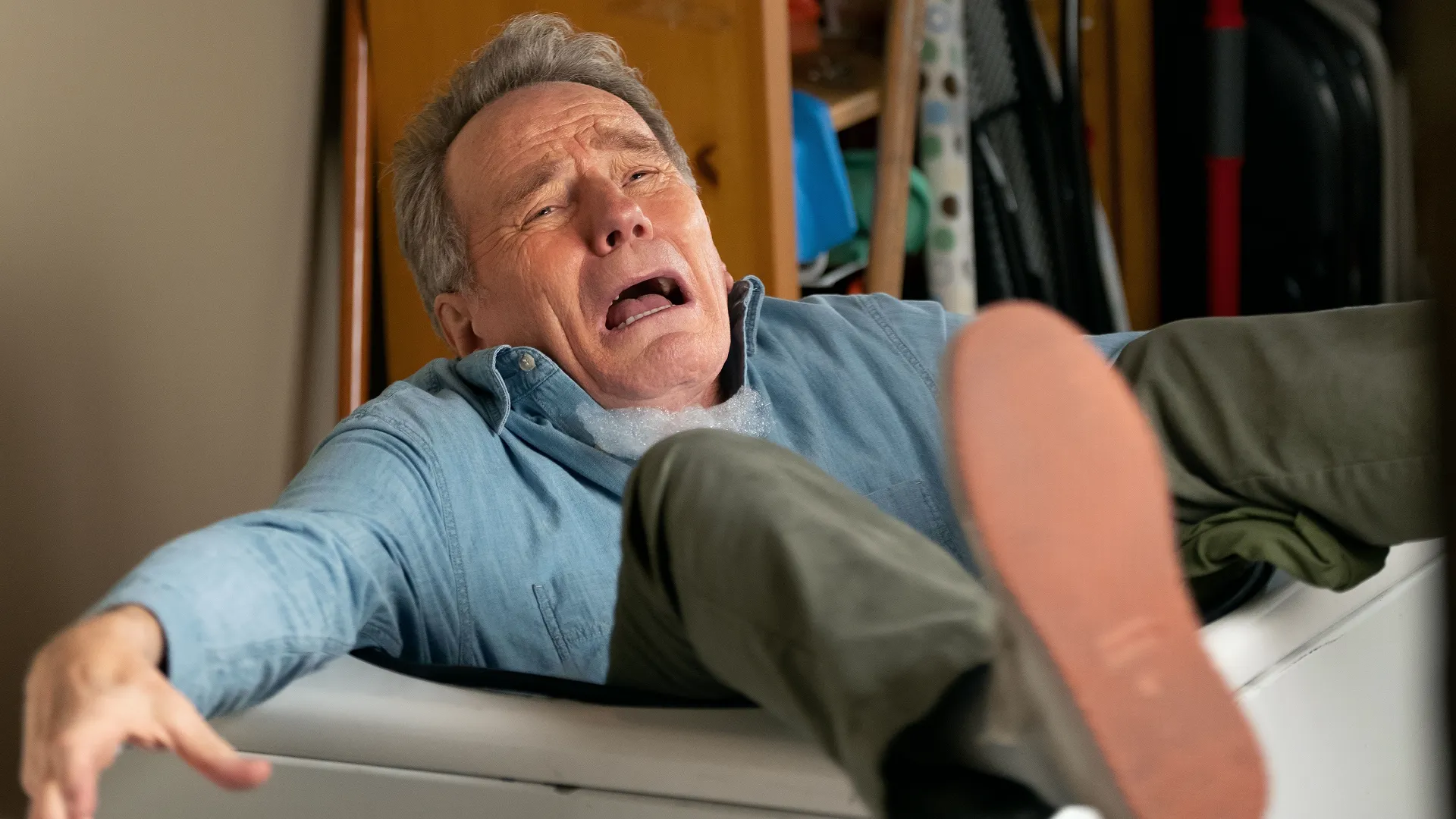 This is a first-look image of Bryan Cranston returning as Hal in the upcoming revival, Malcolm in the Middle: Life's Still Unfair