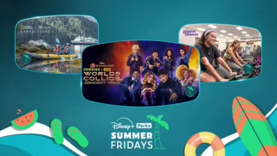 A collage of images from Nat Geo Expeditions, Worlds Collide Tour, and Camp Rock 3