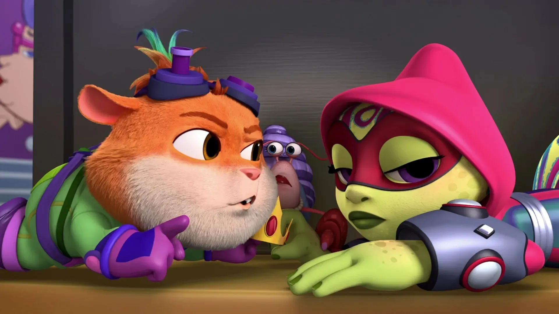 Characters from the animated series RoboGobo, an animated show featuring a team of adopted pets with robotic suits.