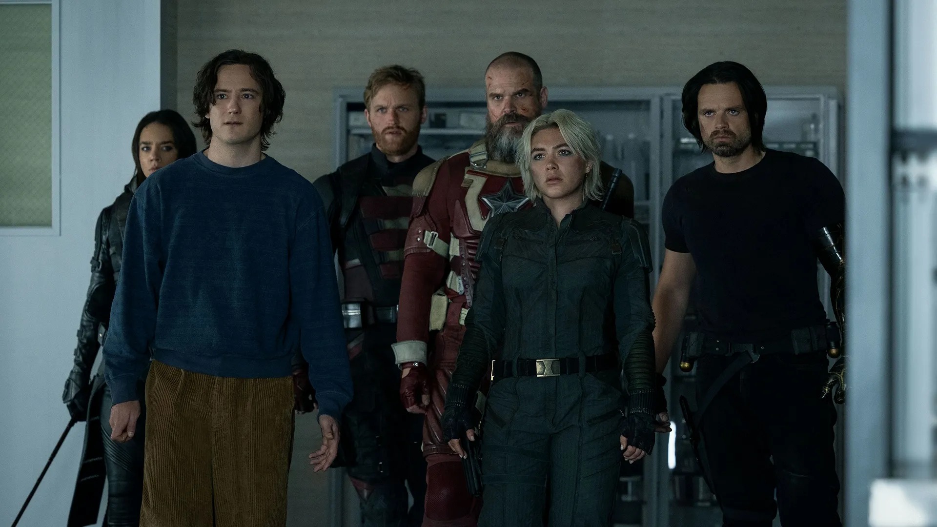 El equipo de Thunderbolts (Bucky, Yelena, John Walker, Ghost, Red Guardian y Bob) se agrupó.