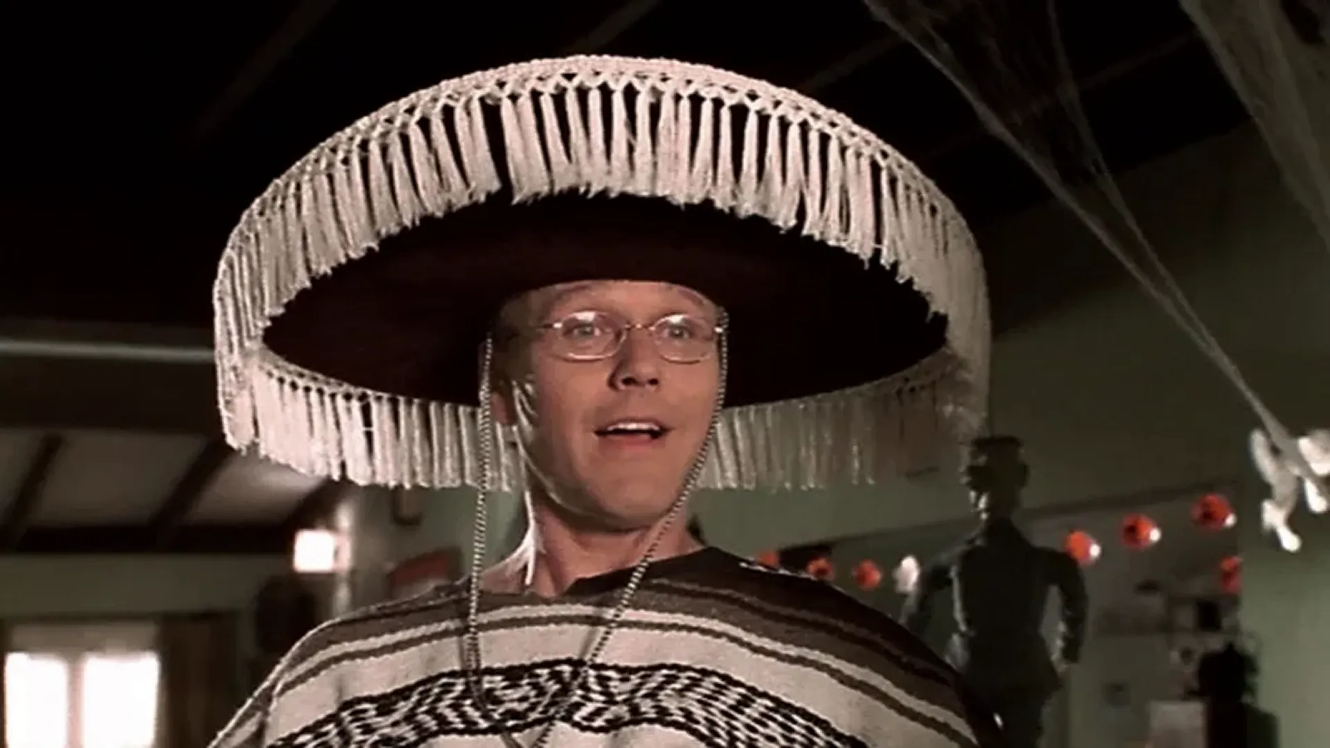 Rupert (Anthony Head) wearing a sombrero.