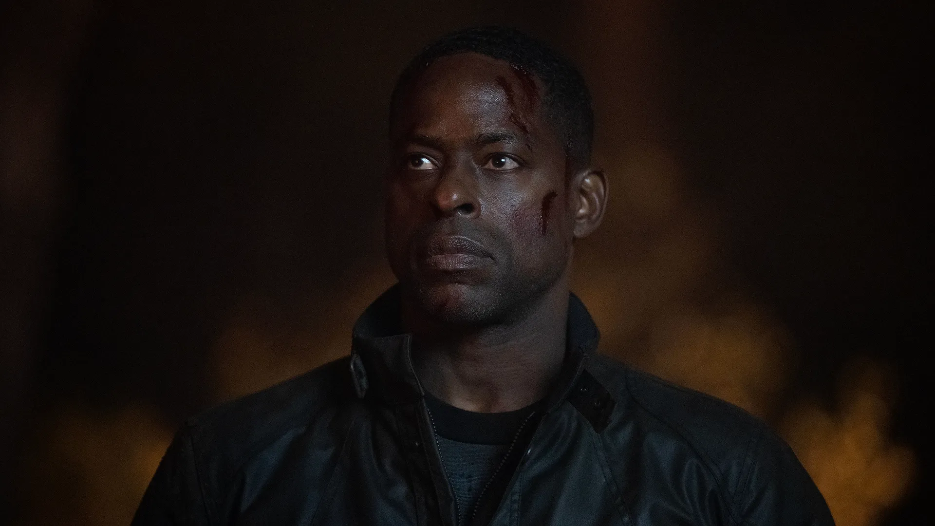 A closeup of Xavier (Sterling K. Brown) from Paradise