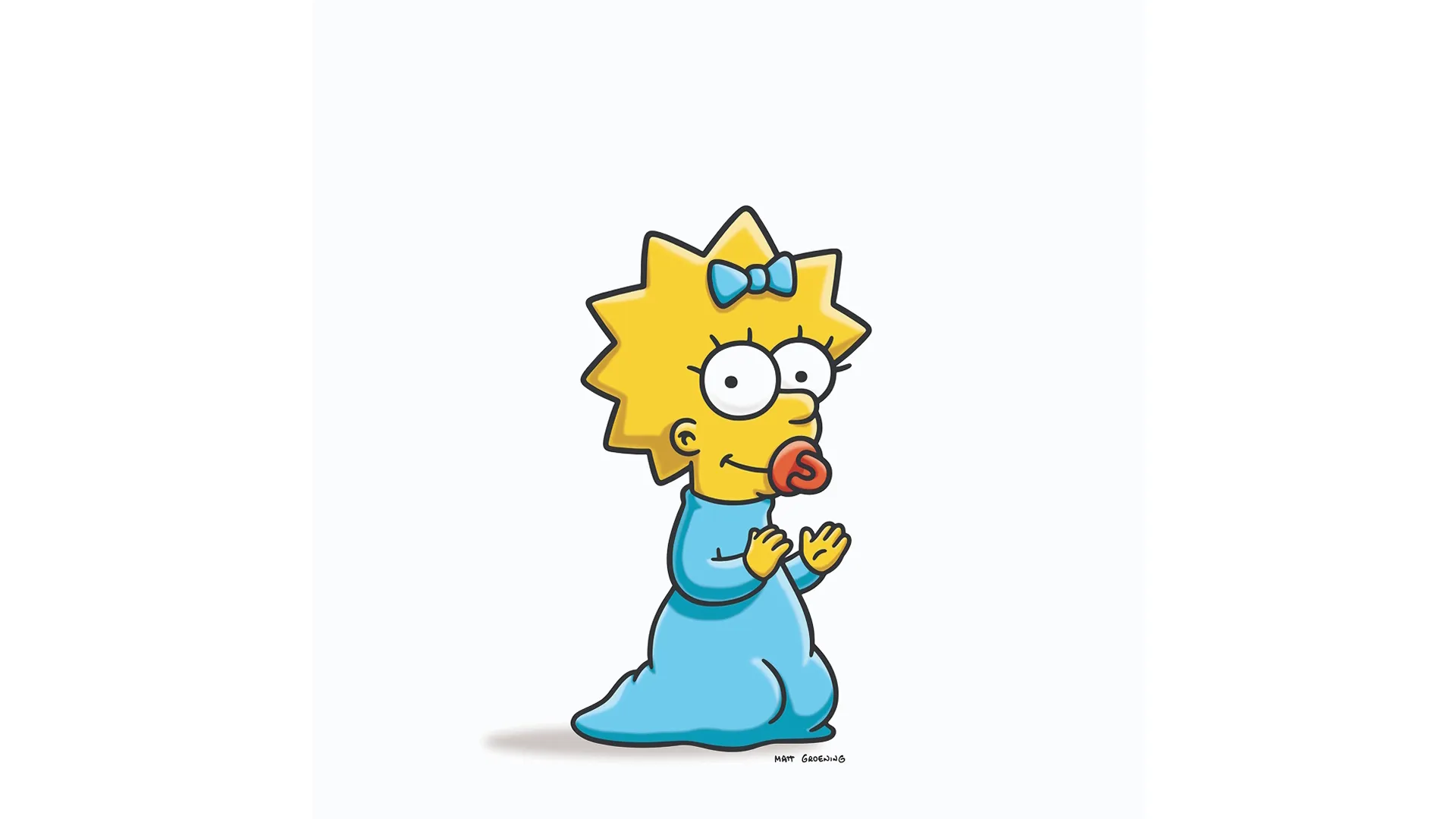 Imagem de Maggie Simpson, a filha mais nova de Homer e Marge na série de animação Os Simpsons.