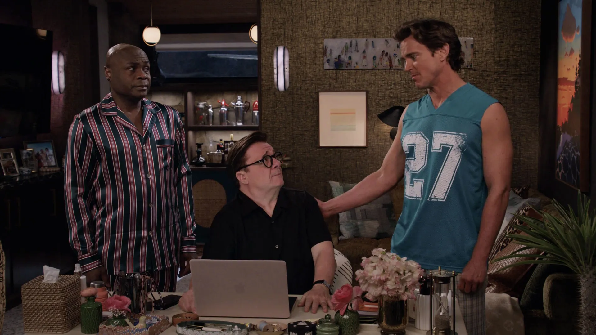 Arthur (Nathan Lee Graham), Bunny (Nathan Lane) and Jerry (Matt Bomer).