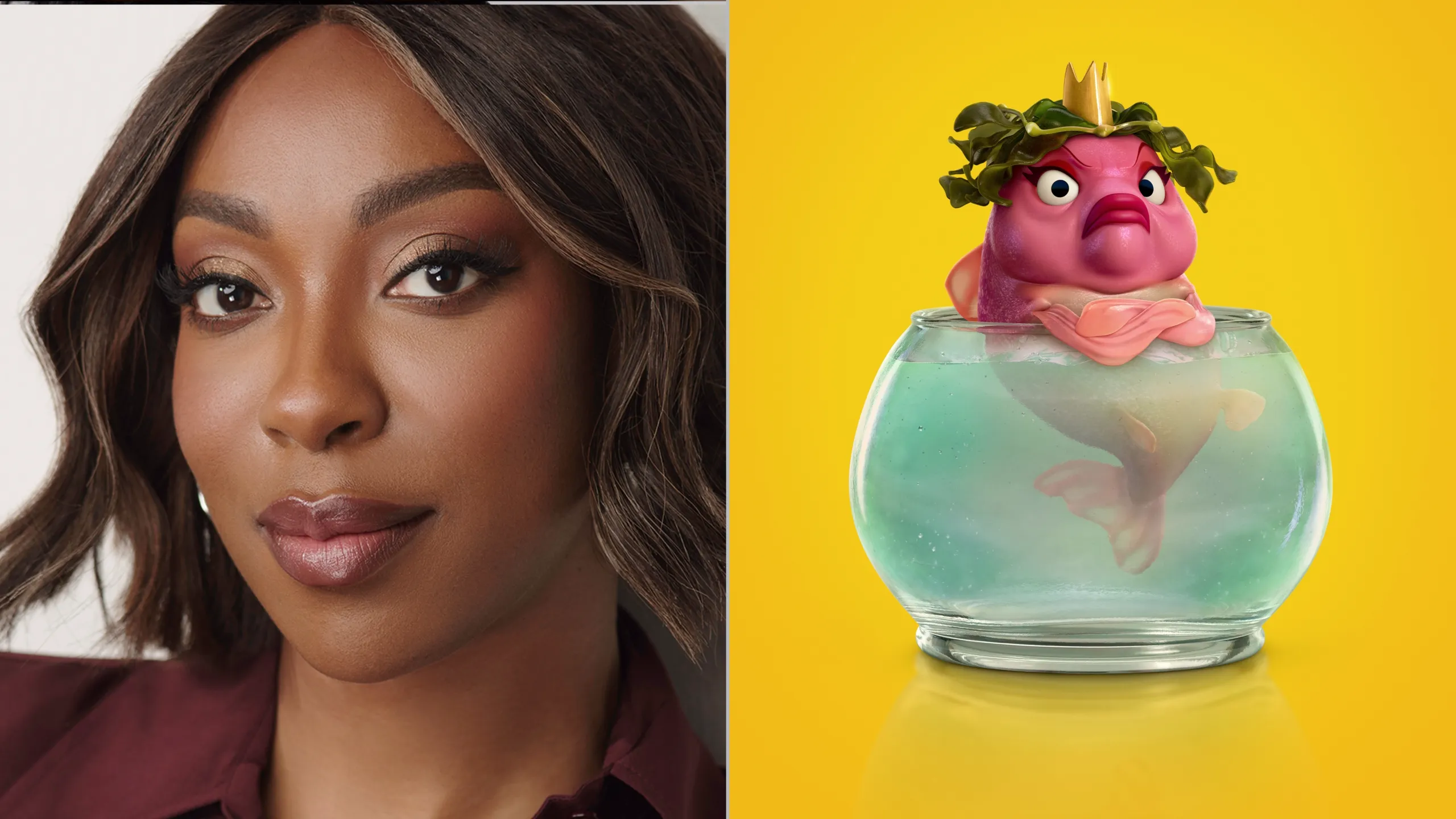 Imagem de Ego Nwodim, dubladora original da Rainha dos Peixes em Cara de Um, Focinho de Outro, Pixar, Disney+