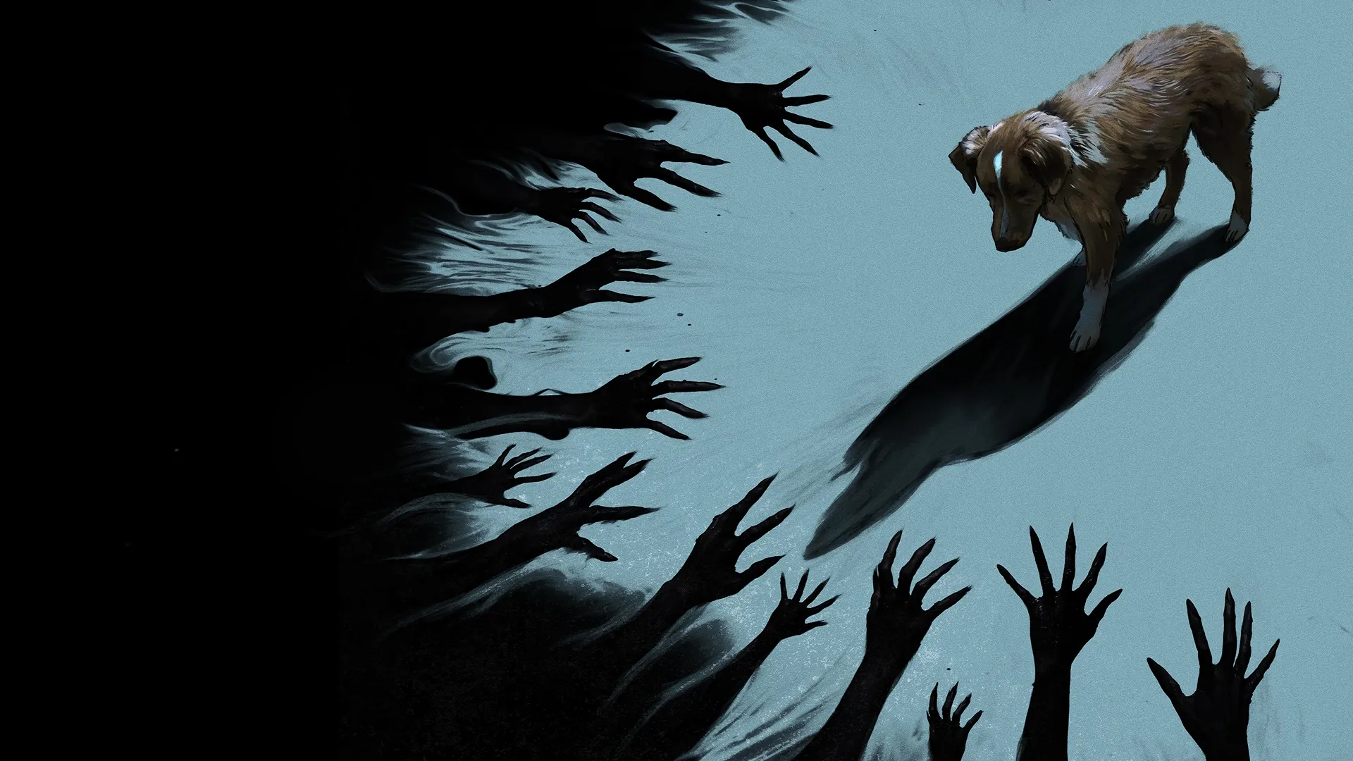 This image is promotional artwork for the 2025 supernatural horror film "Good Boy". 