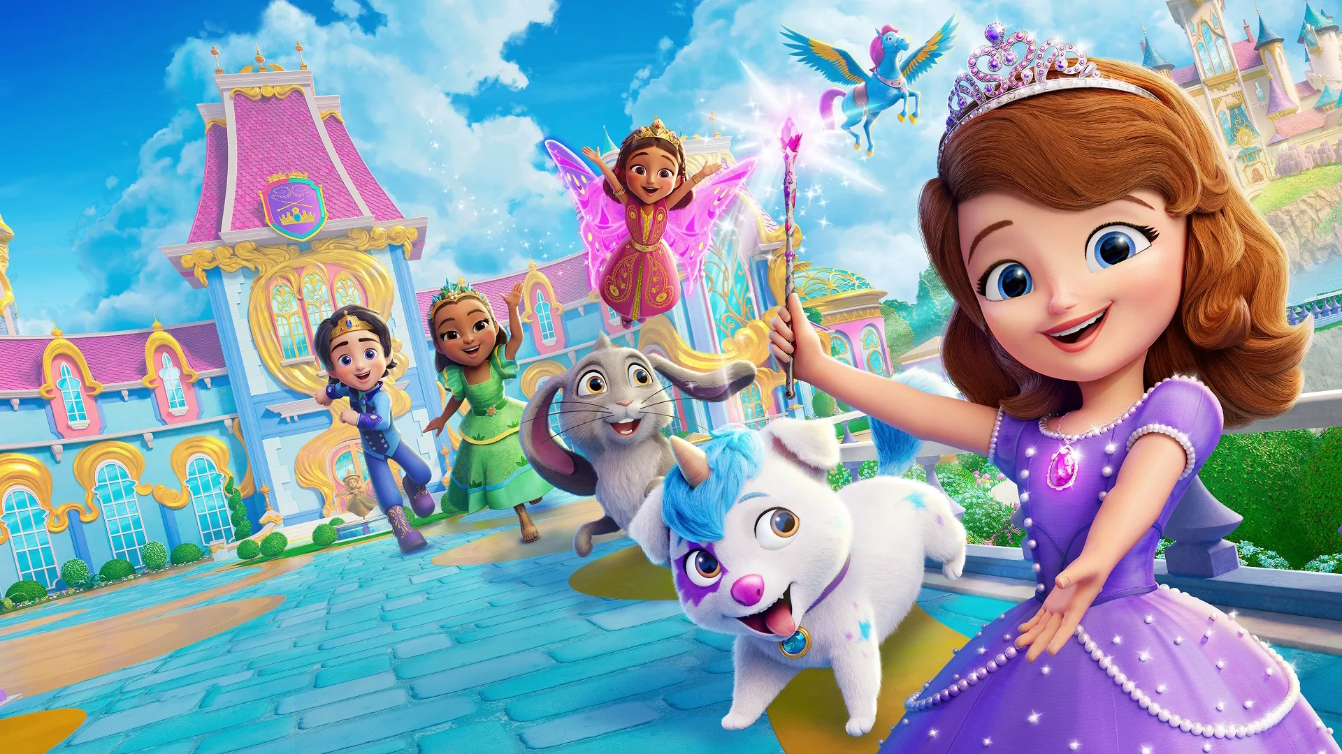 Key art for Sofia the First: Royal Magic, releasing May 26.
