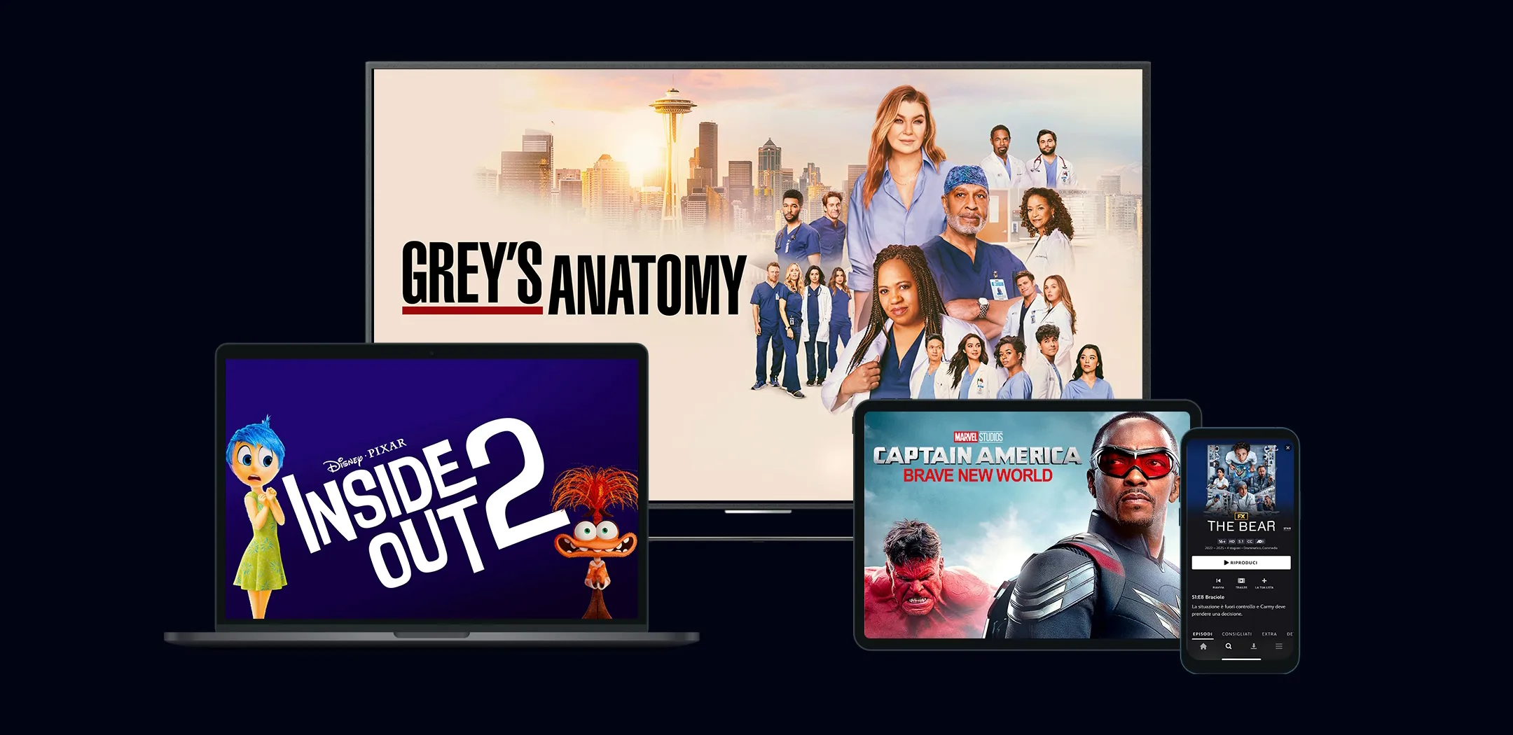 Show Disney+ visualizzati su diversi dispositivi