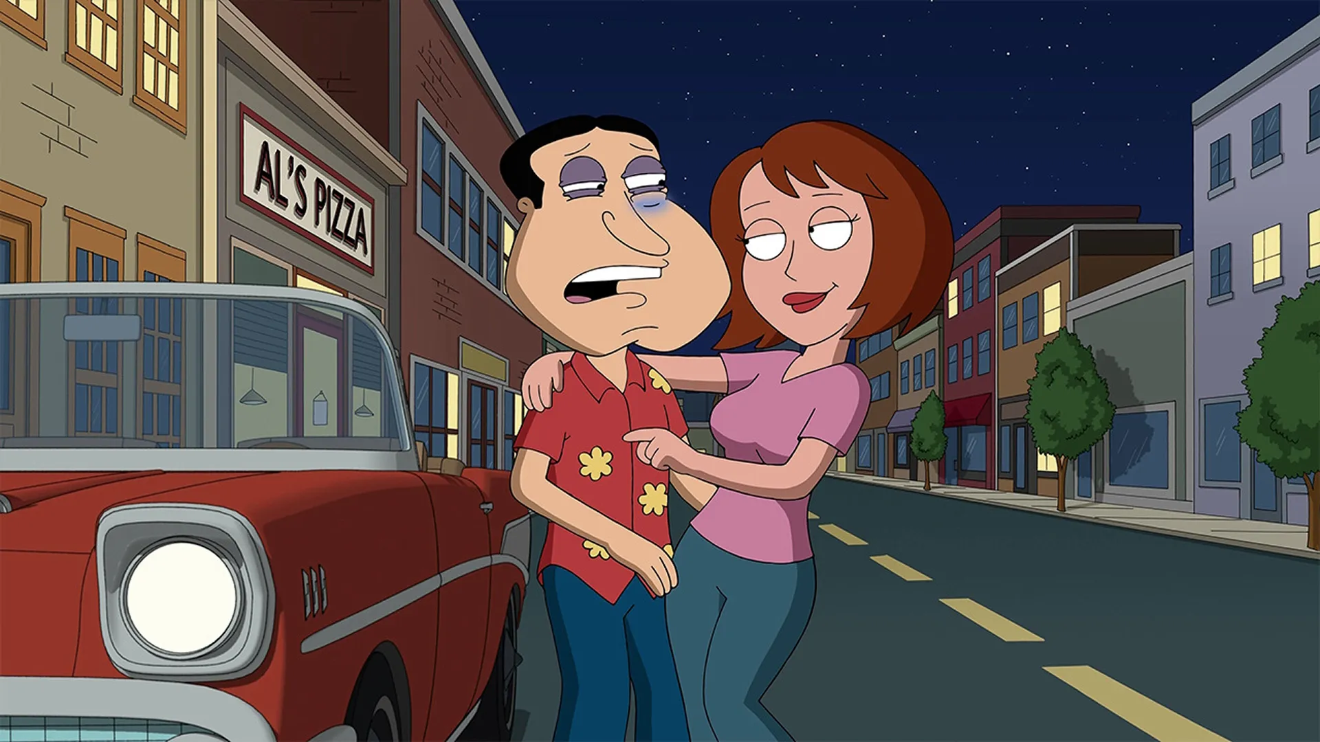 Quagmire and Sonja from Family Guy