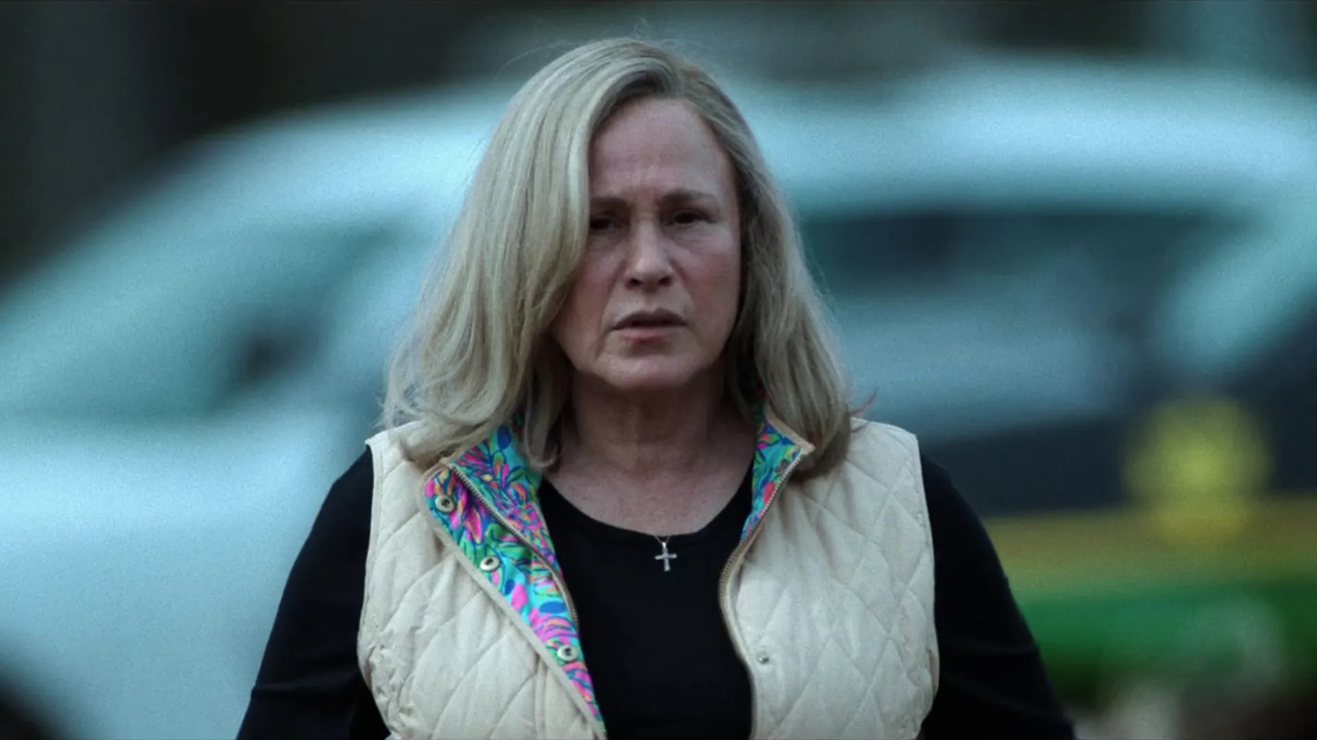 A closeup of Maggie Murdaugh (Patricia Arquette)