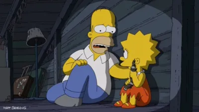 Homero Simpson y Lisa Simpson en un episodio de Los Simpson