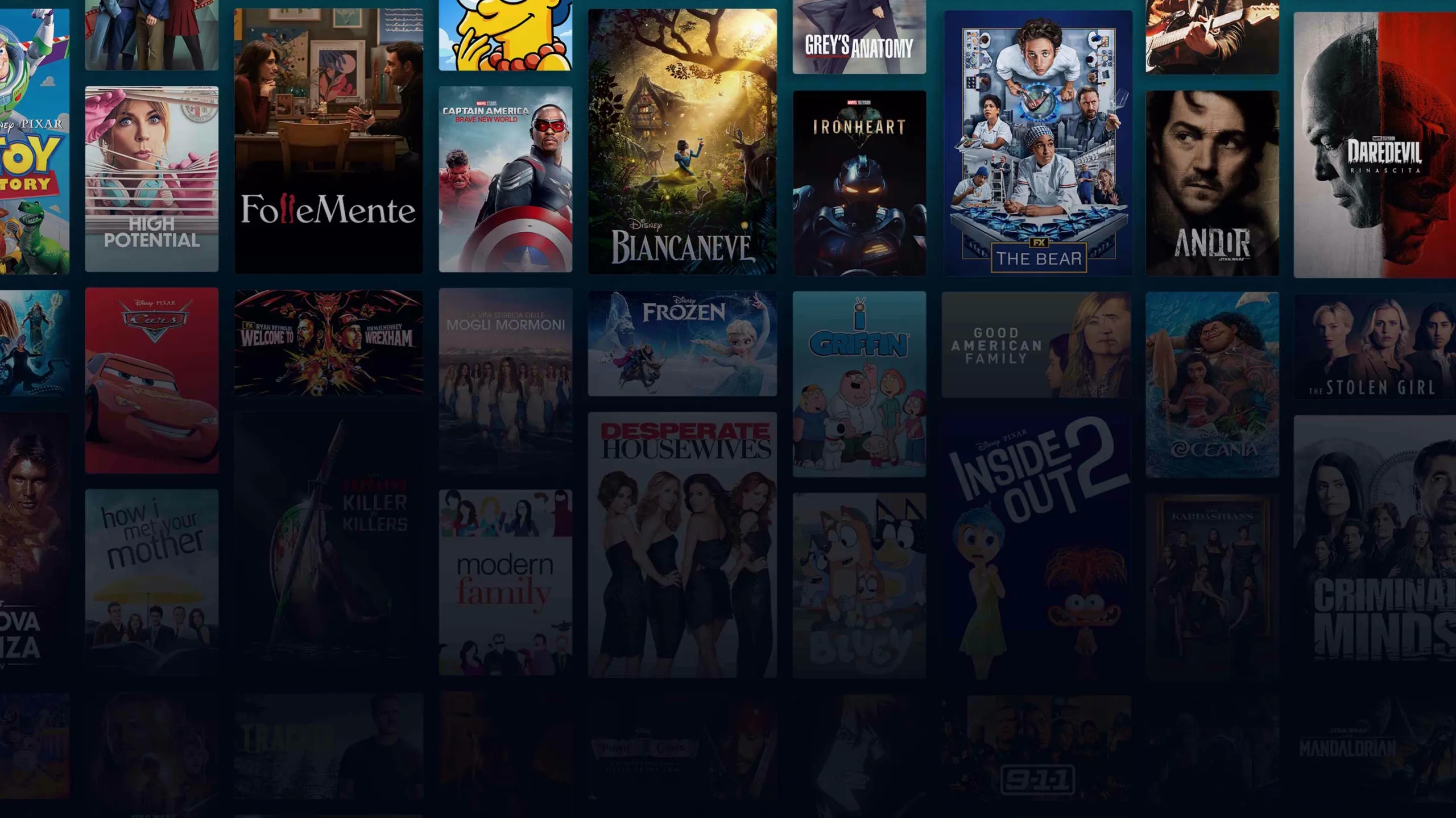 Background image of various Disney+ titles