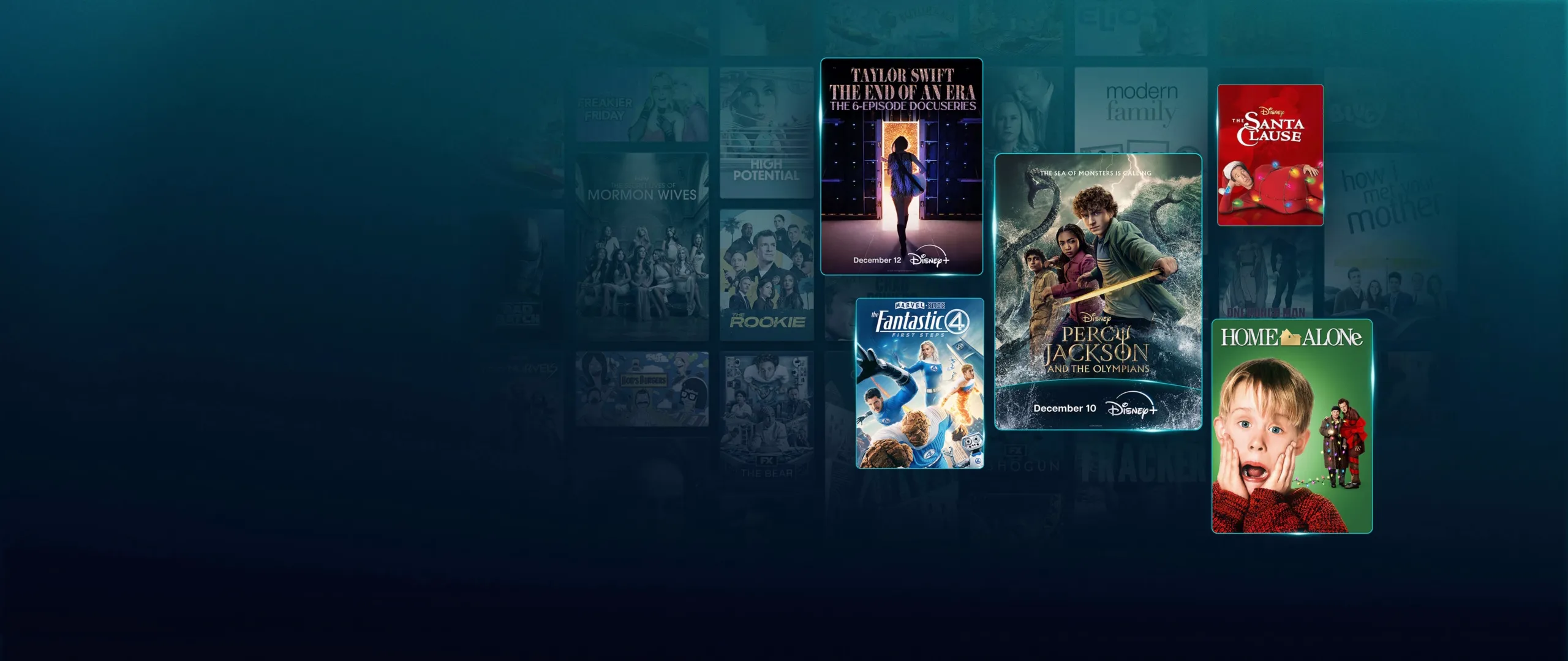 Background image of various Disney+ titles