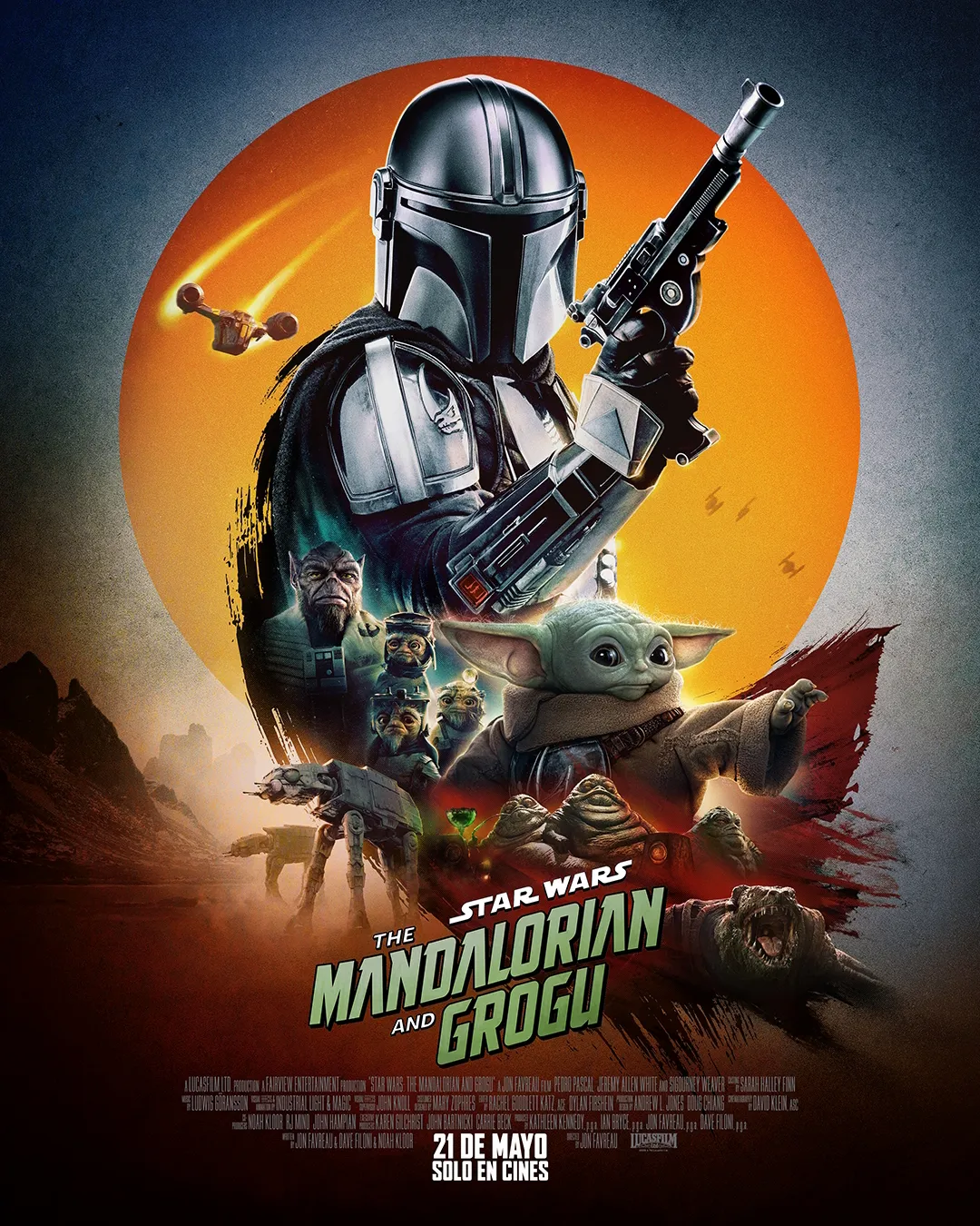 Arte promocional oficial de The Mandalorian and Grogu