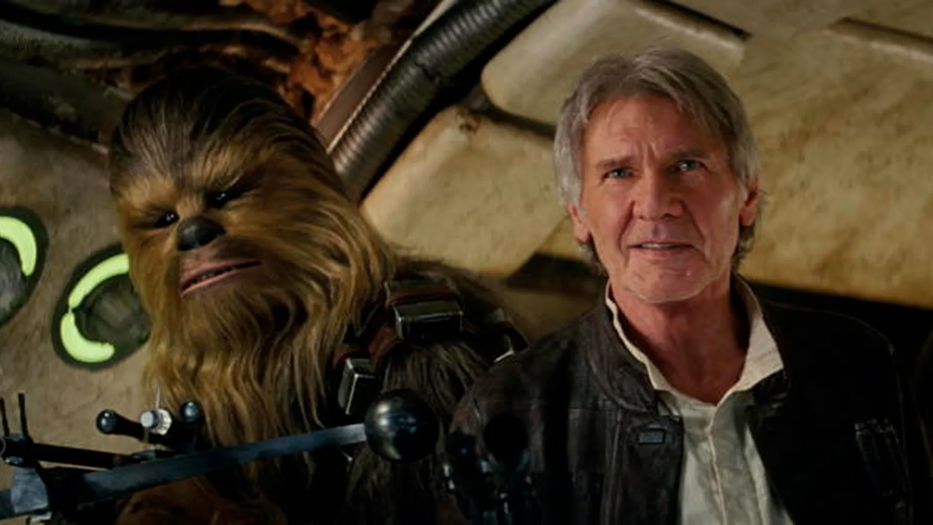 Chewbacca e Han Solo (Harrison Ford) em Star Wars: O Despertar da Força