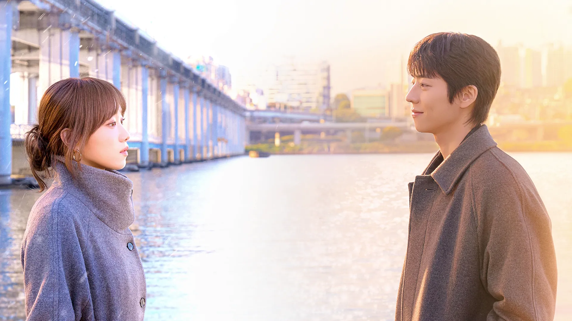 Sunwoo Chan (Chae Jong-hyeop) and Song Ha Ran (Lee Sung-kyung) from the South Korean romantic drama series "In Your Radiant Season."