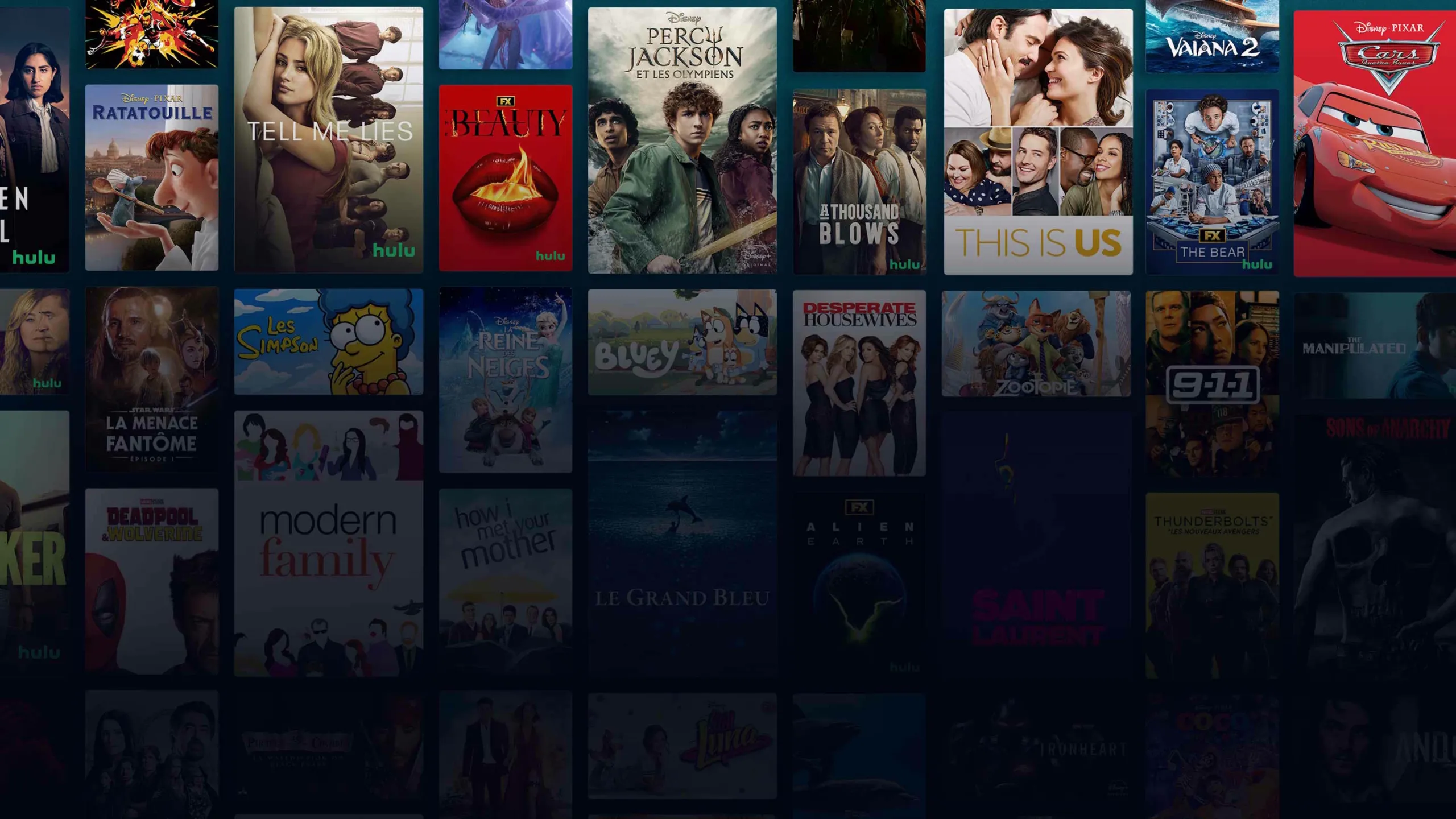 Background image of various Disney+ titles