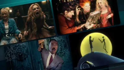 Halloween 2026 Movie Guide on Disney+ | Collage of images from featured movies including Haunted Mansion and The Nightmare Before Christmas.
