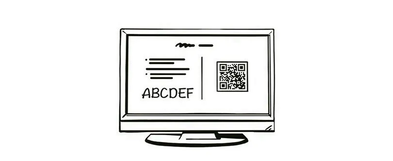 テキストとQRコードが表示されたパソコンの漫画