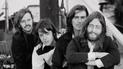 Promotional image for Beatles Anthology, a new documentary coming to disney plus