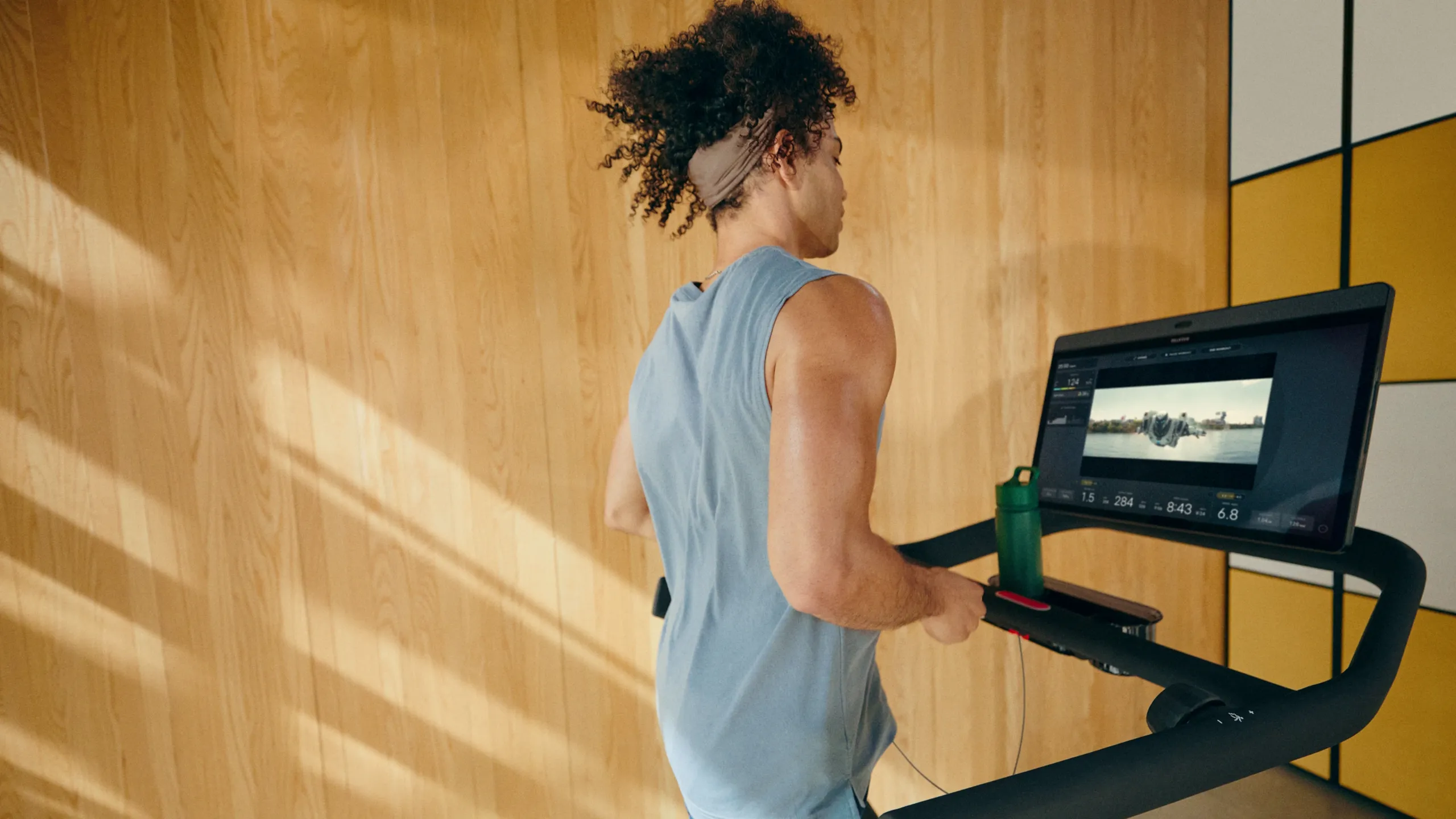 Peloton screen showing various apps including Disney+.