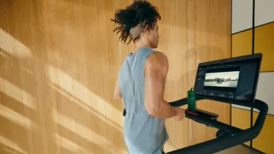 Peloton screen showing various apps including Disney+.