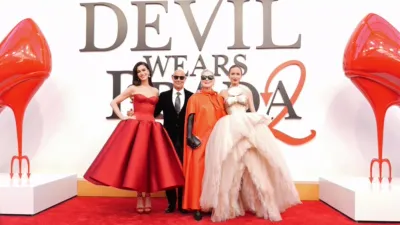 Anne Hathaway, Stanley Tucci, Meryl Streep and Emily Blunt attend the world premiere of The Devil Wears Prada 2