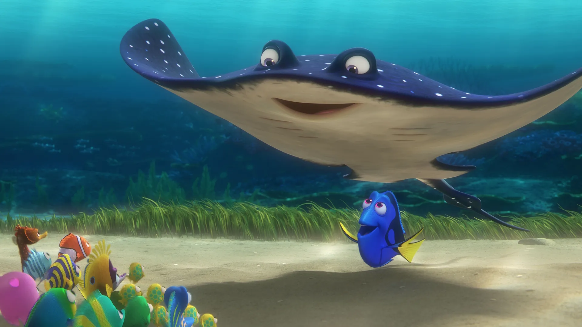 Mr. Ray and Dory in Disney and Pixar's Finding Dory