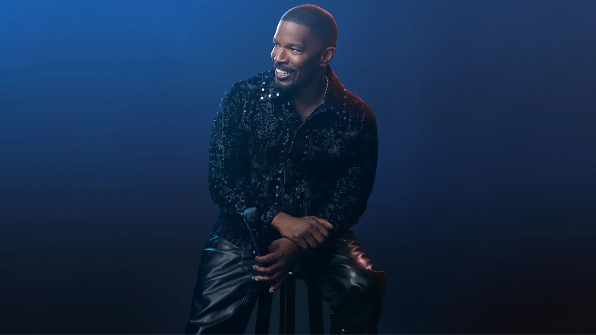 Jamie Foxx during a stand-up routine for his new comedy show Jamie Foxx, Take Care of Yourself.