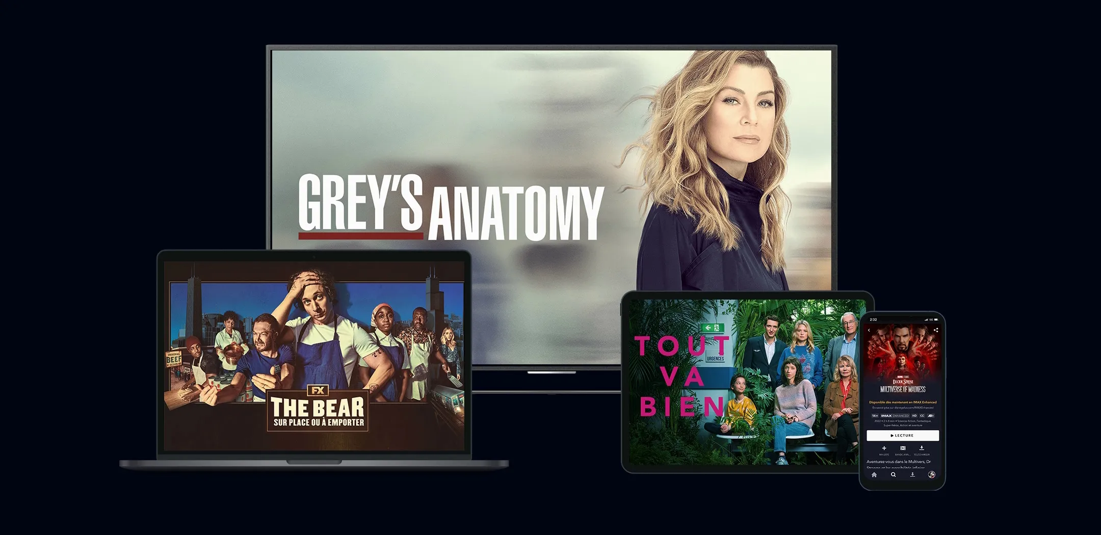 Séries Disney+ sur différents appareils