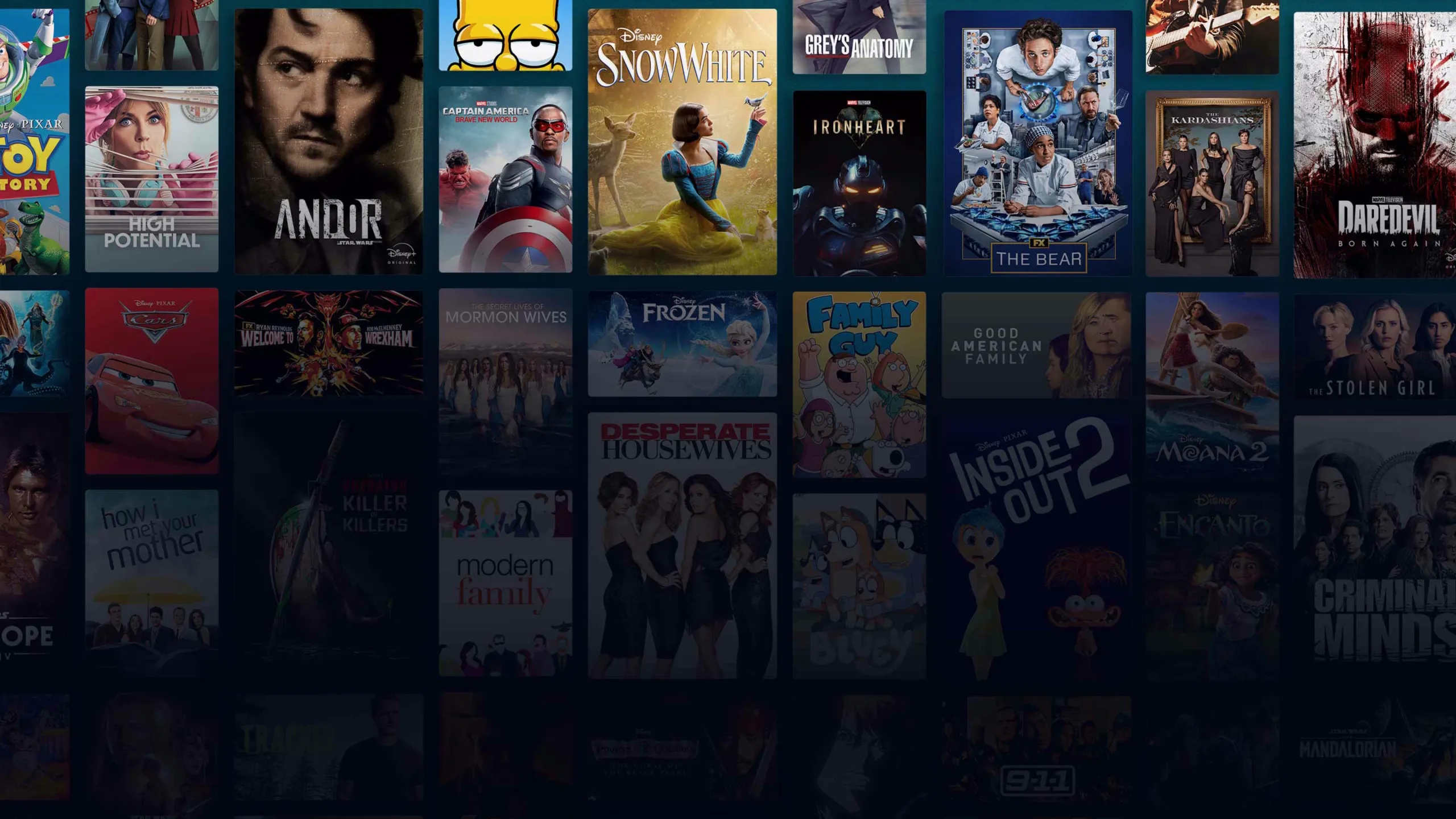 Background image of various Disney+ titles