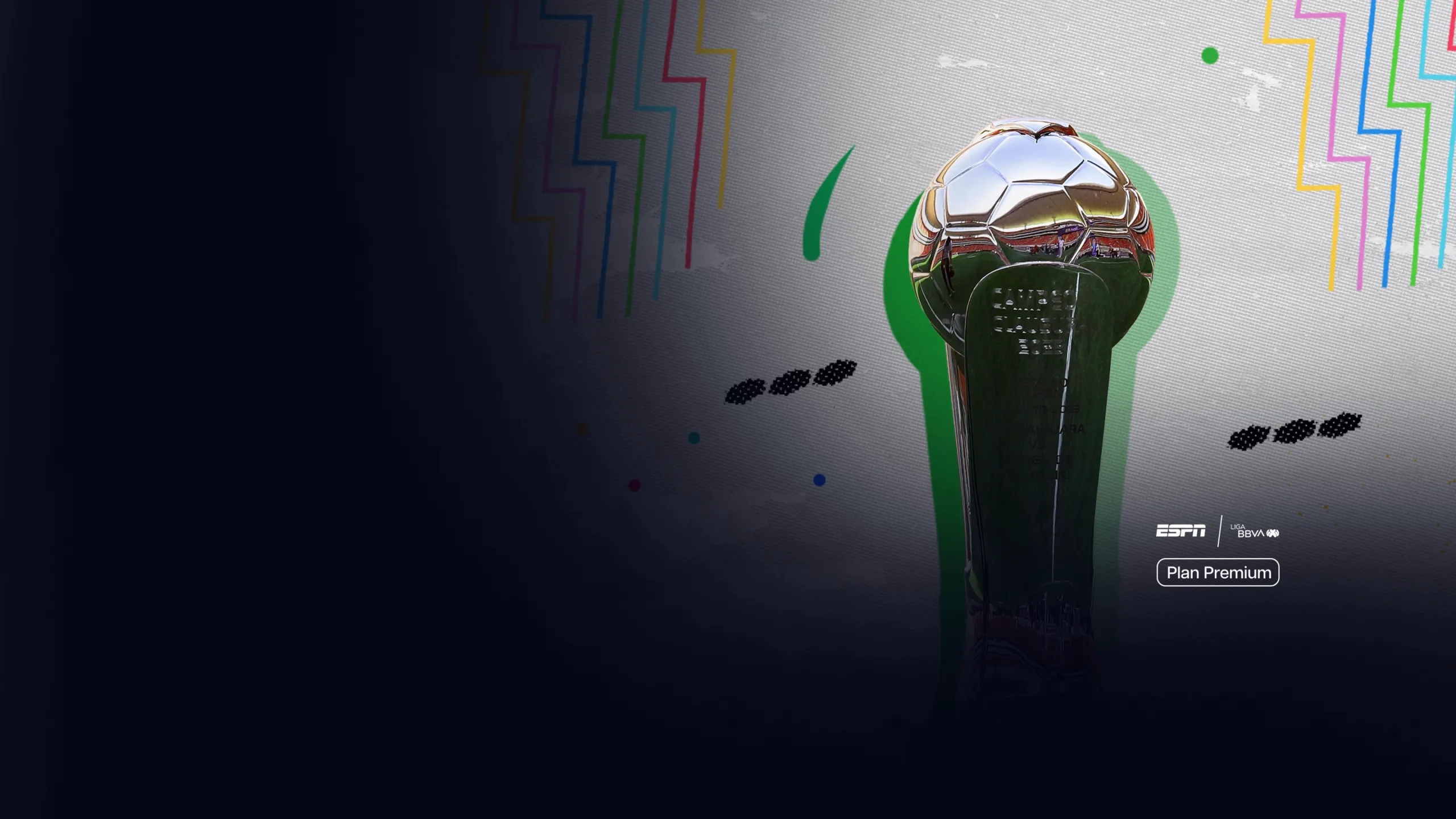 Arte de LaLiga con el trofeo de LaLiga. Disponible solo con el Plan Premium.