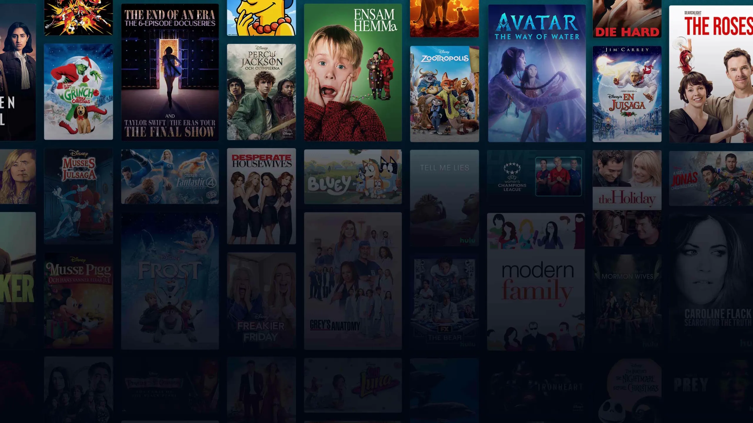 Background image of various Disney+ titles