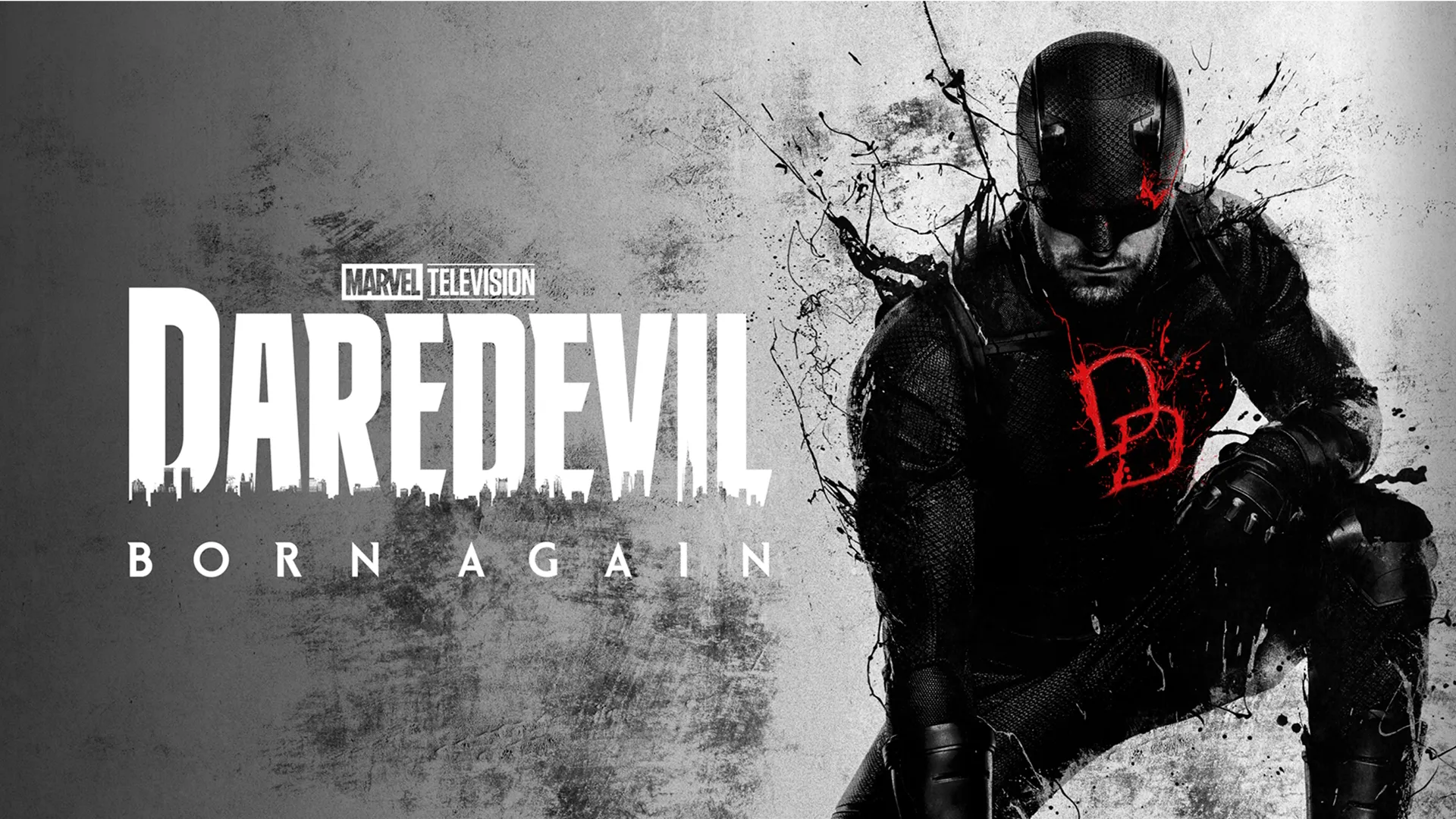 Marvel Television | Daredevil: Born Again | Key art promoting the show featuring Daredevil in his black costume.