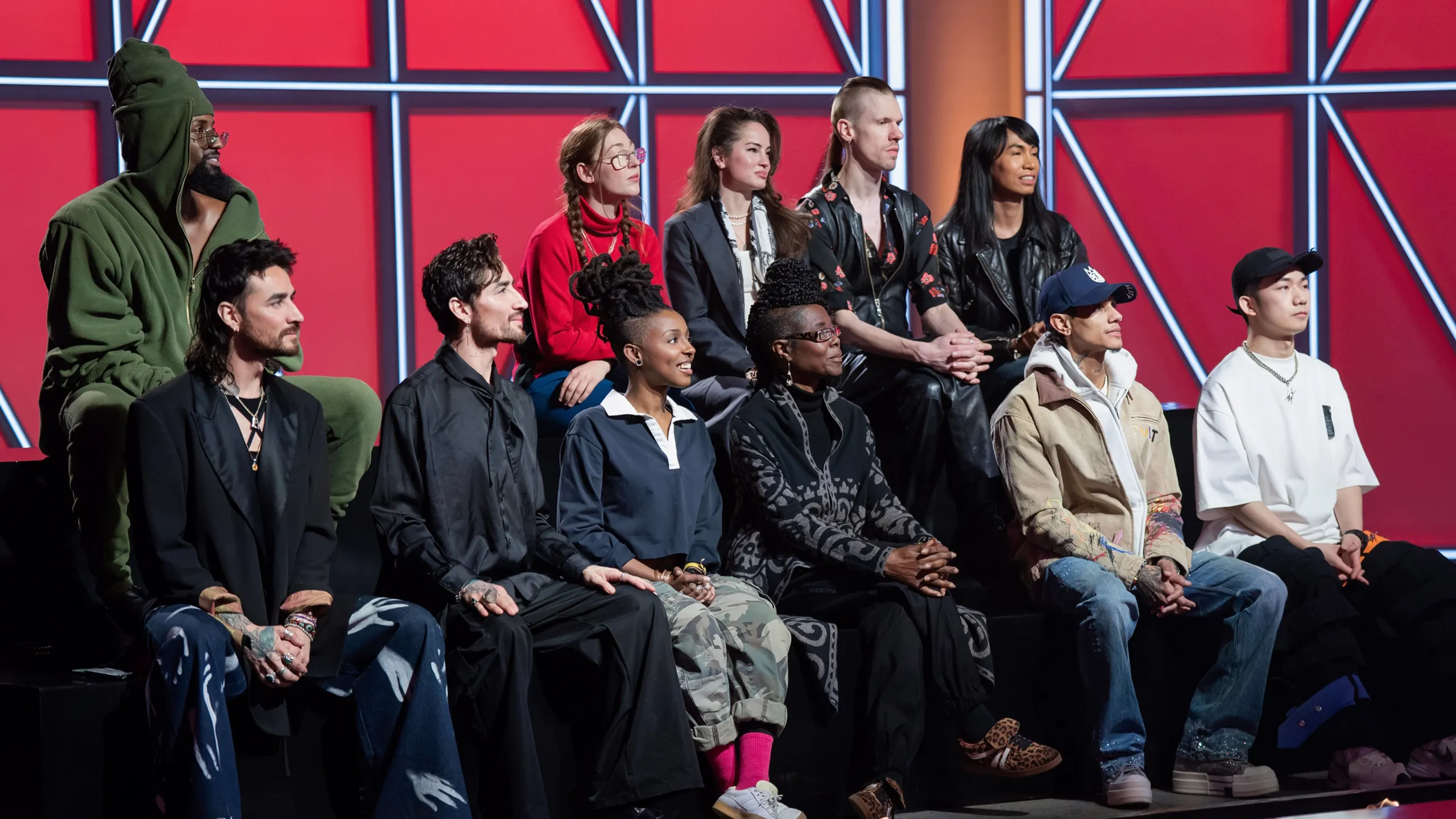 Project Runway Season 21 contestants; ANTONIO ESTRADA, JOSEPH MCRAE, JESUS ESTRADA, BELANIA DALEY, MADELINE MALENFANT, JOAN MADISON, ALEX FOXWORTH, ETHAN MUNDT, VEEJAY FLORESCA, ANGELO ROSA, YUCHEN HAN
